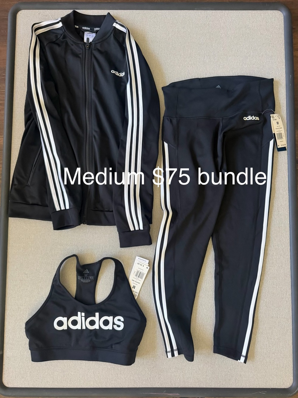 adidas Black & White Girls' Active Leggings